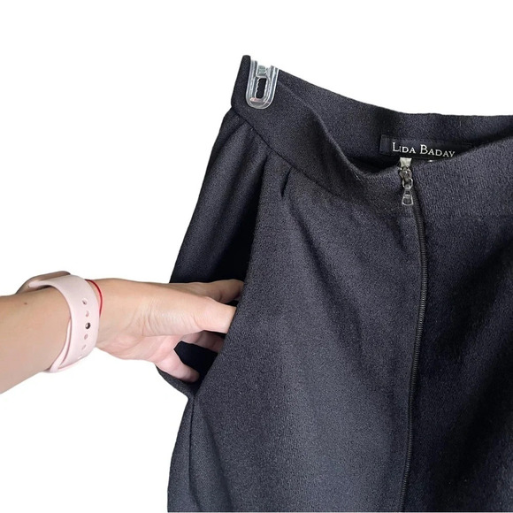 LINDA BADAY 100% Wool Mini Black Skirt Size 6 - Picture 6 of 7